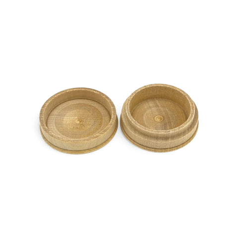 Avatud 51 x 21 mm ümar treitud puidust karp