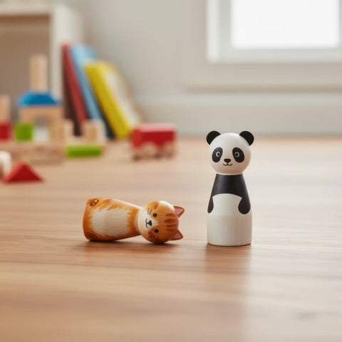 Painted 45 mm child wooden peg dolls
