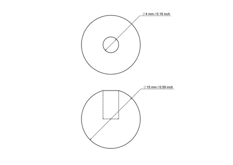 15 mm kasepuit tüüblikatted koos 4 mm hole
