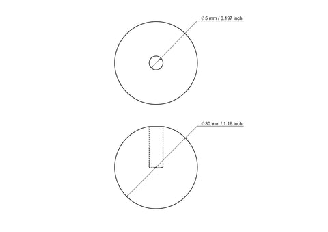 30 mm kasepuit tüüblikatted koos 5 mm hole