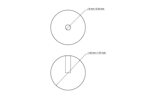 40 mm kasepuit tüüblikatted koos 6 mm hole
