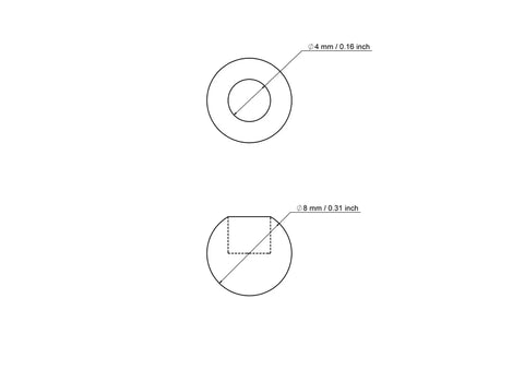 8 mm kasepuit tüüblikatted koos 4 mm hole