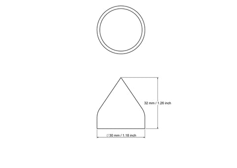 tehniline joonis: 30 mm väike puidust dome katted