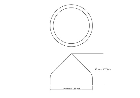 tehniline joonis: 60 mm puidust dome katted