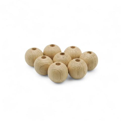 8 mm valge tammepuust pärlid