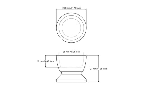 tehniline joonis: 30 mm puidust munad Cup Holder