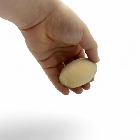 42 mm kasepuit munad kujundid Ellipsoid Block held in hand jaoks size comparison