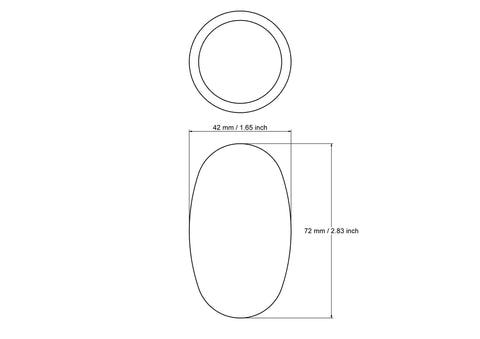 tehniline joonis: 42 mm kasepuit munad kujundid Ellipsoid Block