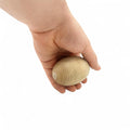 50 mm kasepuit munad kujundid Ellipsoid Block held in hand jaoks size comparison