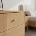32 mm kooniline birch puidust mööblinupp installed on cabinet door