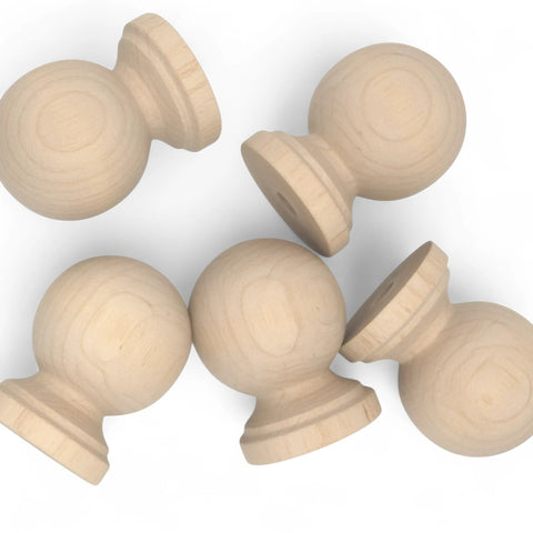 Backside  33 mm keskmine ümar puidust mööblinupp koos holes