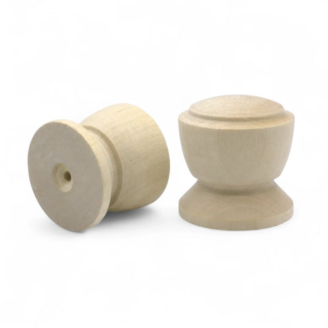 Backside  30 mm Dekoratiivne turned birch puidust mööblinupp koos holes