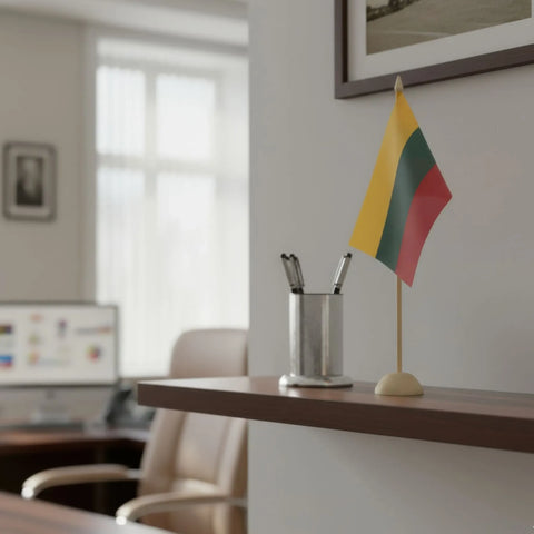 33 cm puidust table flag stand koos kerad base holding flag