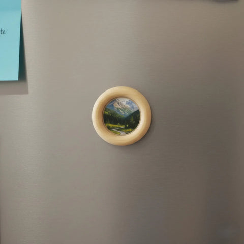 6 cm puidust käsitöö raamid rõngad kasutatud jaoks DIY fridge magnet